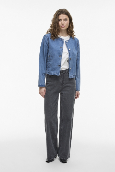 Vila vireba l/s o-neck denim jacket - no
